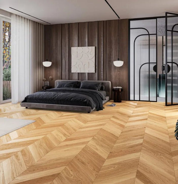 Oak Caramel Chevron 130 - Mr Parquet