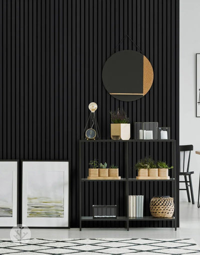 Wall Panel - Revestimiento Acústico alistonado Laqueado Negro - Mr Parquet