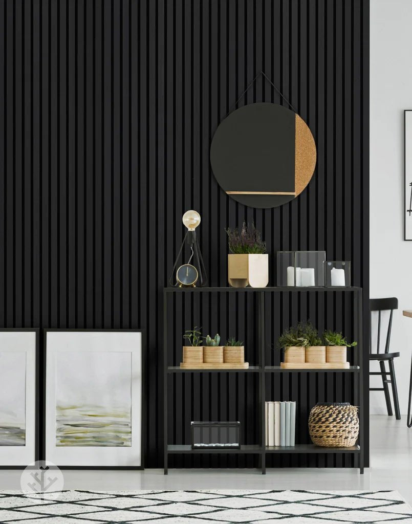 Wall Panel - Revestimiento Acústico alistonado Laqueado Negro - Mr Parquet