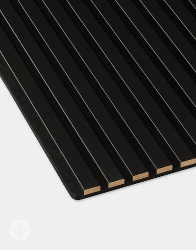 Wall Panel - Revestimiento Acústico alistonado Laqueado Negro - Mr Parquet